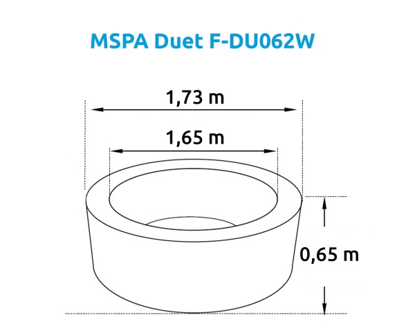 СПА-бассейн 173х65см "Duet" 930л, круглый, аэромассаж